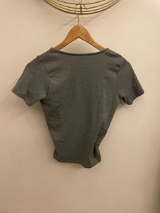 Gray Wrap Top