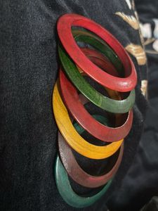 Colorful Wooden Bangle Set of 7