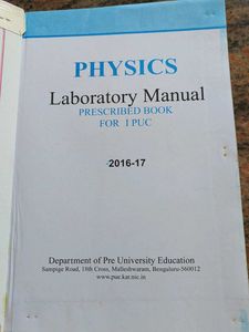 Physics Lab Manual for 1 PUC