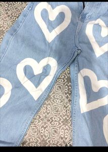 Cute Heart Pattern Denim Jeans
