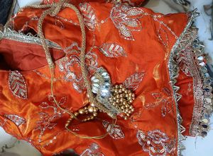 Designer Orange gold lehnga choli