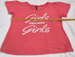 🇬🇧Pink T-shirt Girls Empower Graphic soft silk👕