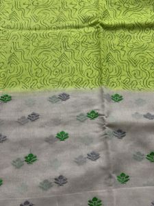 Elegant Lime Green supernet saree