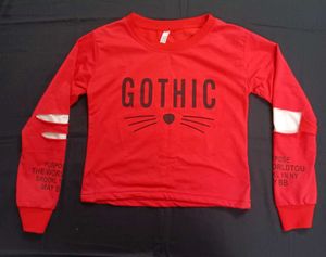 Red graphic Long Sleeve Top