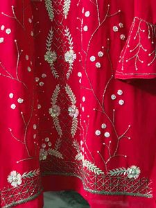 Embroidered Red Kurta