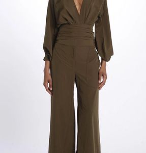 Olive green v neck batwing balloon sleeves top
