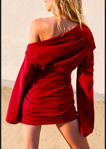 Red One-Shoulder Mini Dress