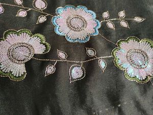 Embroidered Dark Green Saree