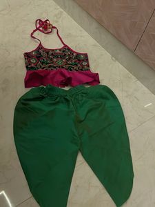 Ethnic Embroidered Dhoti Blouse Set - 1 year Old