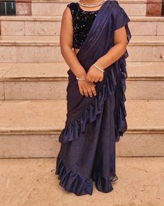 Very Beautiful Saree For Kids with Stitched Blouse