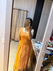 Orange Smocked Maxi Dress🦋🎀