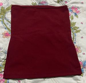 Maroon Strapless Tube Top
