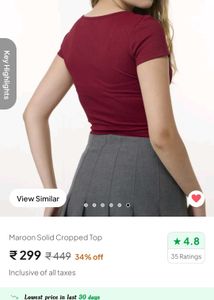 Maroon Cropped Top
