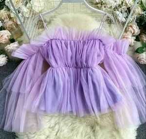 ethereal lilac tulle off-the-shoulder top💜