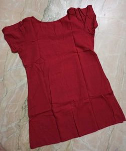 Maroon Khadi Textured Kurta