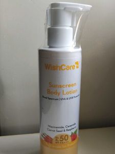 wishcare sunscreen body lotion spf 50+ with cerami