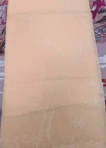 Elegant peach lakhnavi Embroidered Saree