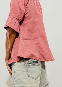 Stylish Pink Polka Dot Top