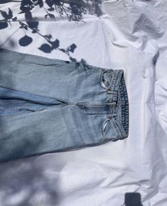 long slit denim skirt