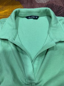Mint Green Ribbed Crop Top🎀