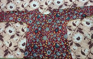 Maroon Floral Print Kurta Set