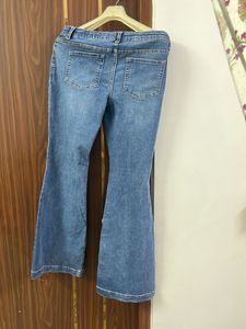Stylish Blue Denim low waist Flare Jeans