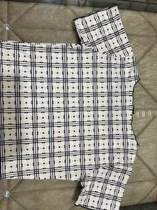 White Checkered Top