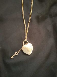 Heart Pendant Necklace with Key Charm