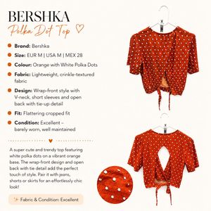 BERSHKA ORANGE POLKA DOT TOP
