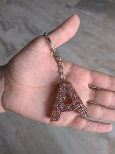 Sparkling Letter 'A' Keychain