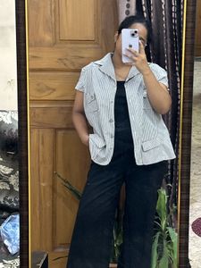 Chic Striped Short Sleeve Top