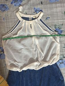 White &amp; Blue Mini Dress
