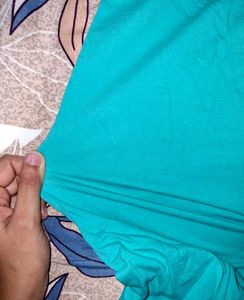 Turquoise Blue Solid Full Length Leggings | Unused