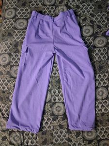 Lavender Crop Top &amp; Cargo Pants Set