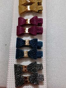 Sparkly Bow Hair Clips Set