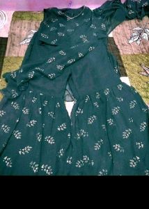 Elegant Green Sharara Set with Dupatta New used on