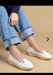NEW Stylish White Loafer Shoes