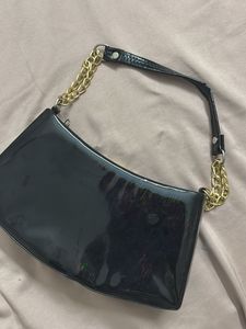 Chic Black Patent Shoulder Bag