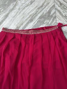 Vibrant Pink Ethnic lahenga with shrug