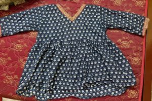 Blue Floral Print Kurta