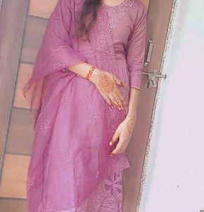 Elegant Purple Kurta Set with Dupatta