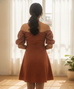Chic Off-Shoulder Puff Sleeve Dress