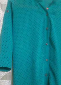 Teal Polka Dot Blouse