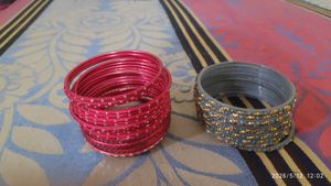 Set of Red and Grey Bangles