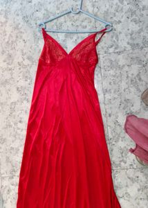 Red Satin two piece nighty