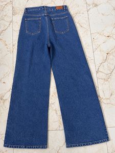 Blue Wide-Leg high waist jeans