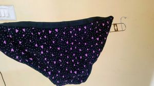 Black Briefs with Pink Hearts &amp; Lace Trim