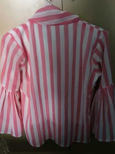 Chic Striped Bell Sleeve Top