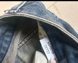 Vintage Blue washed high waist Straight Leg Jeans