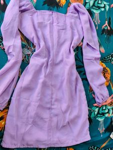 Lilac Ruched Mini Dress